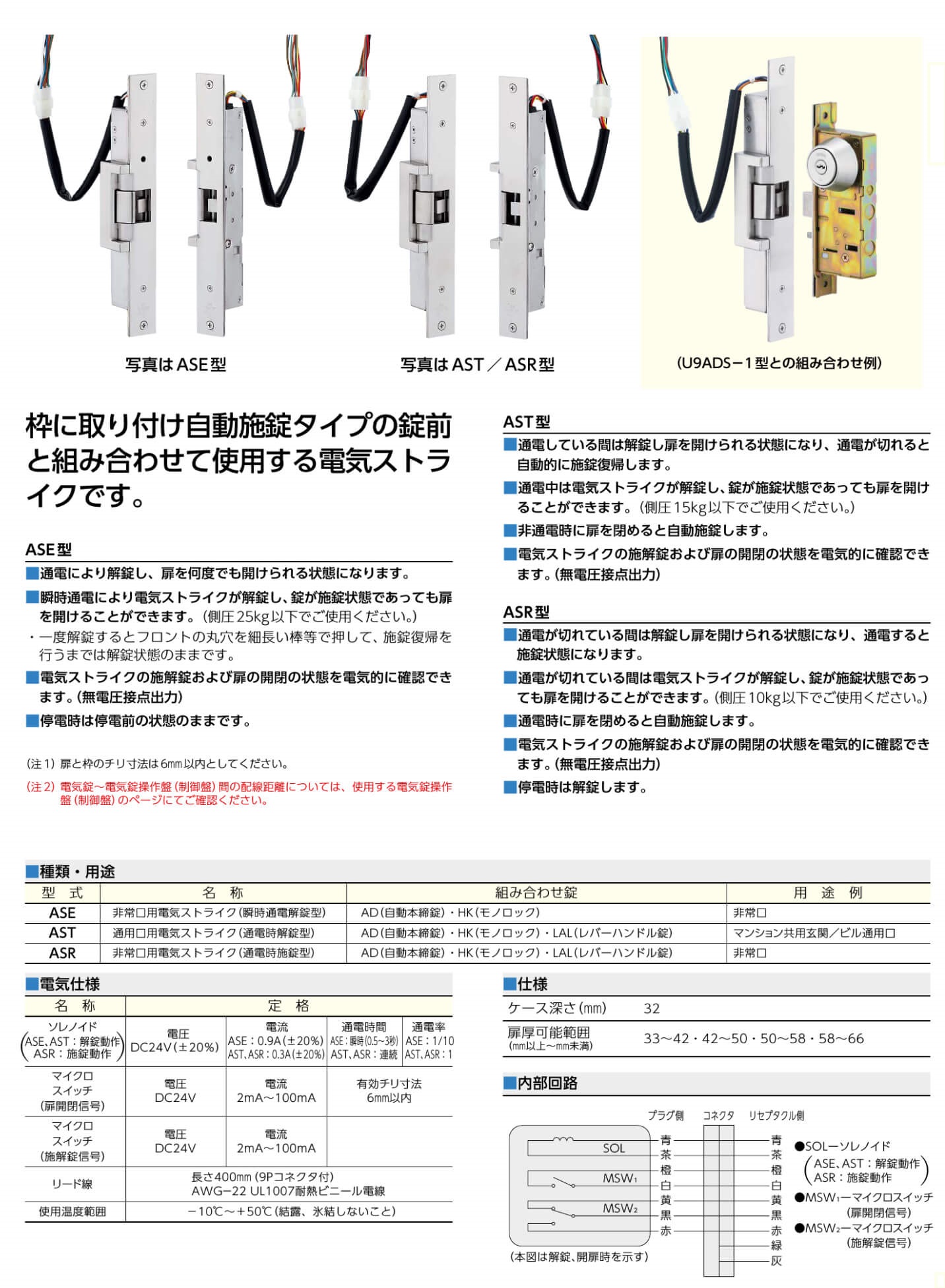 MIWA AST【美和ロック/電気ストライク/通電時解錠型】 / 鍵と電気錠の