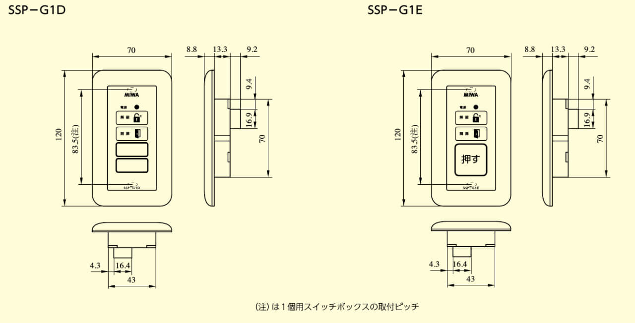 美和ロック（MIWA） 操作表示器 SSP-G1D - 1